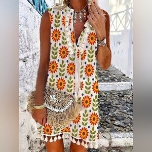 Shein,size XL, Sleeveless,Silky,Floral Spring/summer Mini Dress